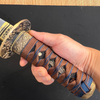 Handmade 1095 Steel Japanese Tanto Clay temperd With Cloud Pattern Tsuba Real Tanto Sharped