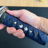 Handmade Damascus Steel Roasted Blue Japanese Tanto Short Katana With Cloud Pattern Tsuba Real Tanto Sharped