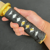 Handmade 1095 Steel Japanese Tanto Clay tempered with Golden Tsuba Real Tanto Sharped