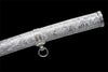 Handmade High Carbon Steel Full Tang Real Japanese Katana With Silver Sculpted Leather Sheath