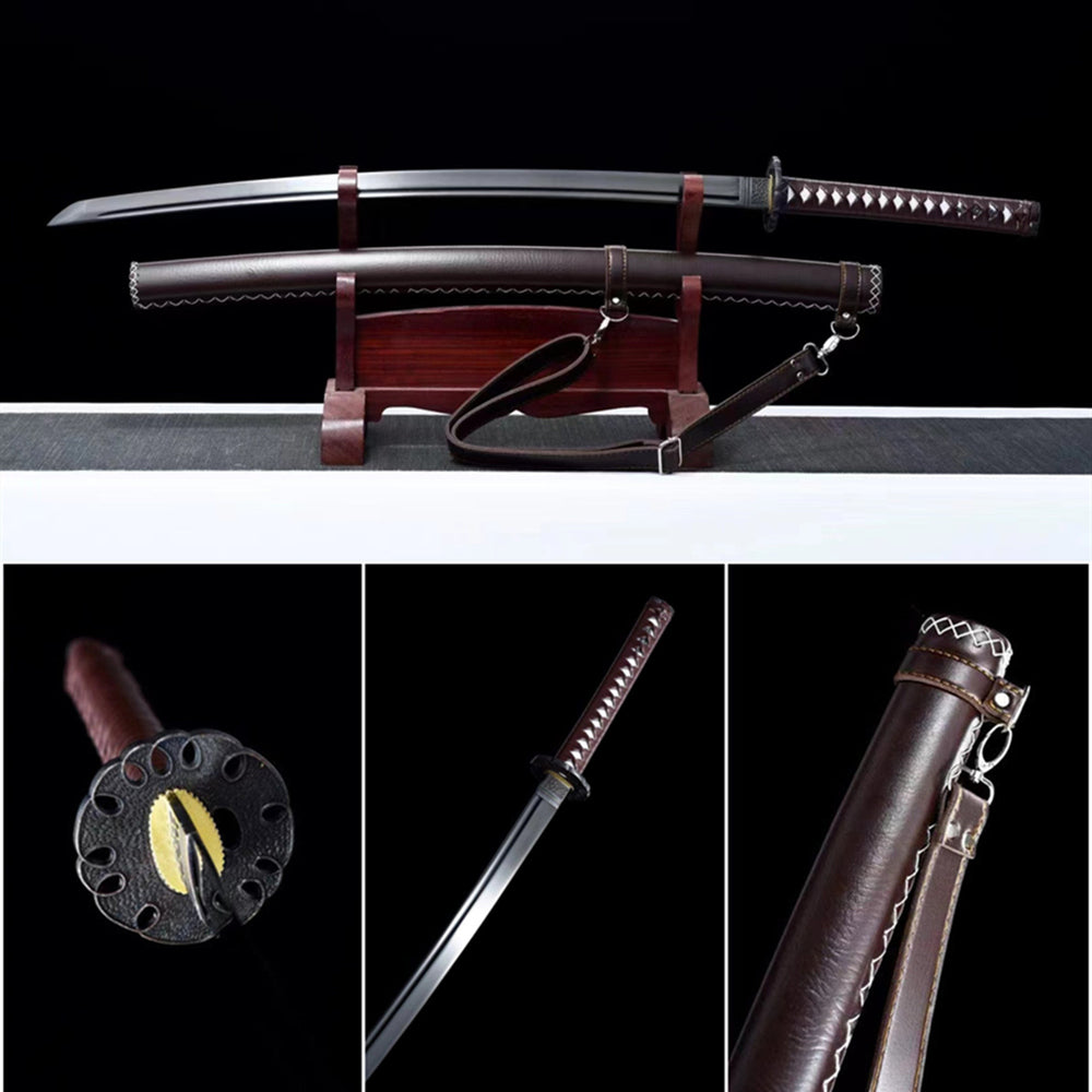 Black Waves Katana,japanese Samurai Sword,real Handmade Katana Sword,high  Manganese Steel Blade,full Tang 