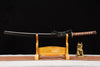 Handmade T10 Steel Full Tang Real Japanese Katana With Black Horn Sheath Clay Tempered