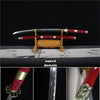 One Piece Roronoa Zoro Sandai Kitetsu Katana Handmade Carbon Steel Anime Katana With Sheath Wrapped Rope Red