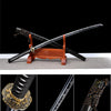 Handmade Manganese Steel Full Tang Real Japanese Katana With Golden & Black Sheath