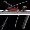 Handmade High Carbon Steel Full Tang Real Japanese Katana With Blue Wave Edge