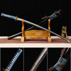 Handmade T10 Steel Full Tang Real Japanese Katana With Black Horn Sheath Clay Tempered