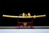 Handmade Spring Steel Full Tang Real Japanese Katana With Gold Phoenix Leather Sheath