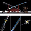 Handmade High Carbon Steel Full Tang Real Japanese Katana With With Blue Golden Edge