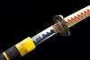 Handmade Manganese Steel Full Tang Real Japanese Katana With Glossy Portrait Yellow Sheath