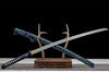 Handmade High Carbon Steel Full Tang Real Japanese Katana With Blue & Black Clay Tempered