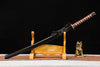 Handmade T10 Steel Full Tang Real Japanese Katana With Black Horn Sheath Clay Tempered