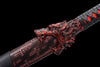 Handmade Manganese Steel Full Tang Real Japanese Katana With Red Flame Style Wolf