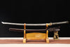 Handmade T10 Steel Full Tang Real Japanese Katana With Brown Ebony Sheath Clay Tempered