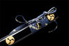 Handmade T10 Steel Full Tang Real Japanese Katana With Black Golden Sheath Clay Tempered