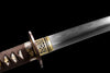 Handmade Damascus Steel Full Tang Real Japanese Katana With Ox Horn Sheath Clay Tempered