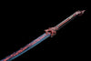 Handmade Manganese Steel Full Tang Real Japanese Katana With Red Flame Style Wolf