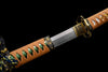 Handmade T10 Steel Full Tang Real Japanese Katana With Green Sheath Clay Tempered