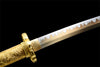 Handmade Spring Steel Full Tang Real Japanese Katana With Gold Phoenix Leather Sheath