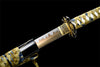 Handmade Spring Steel Full Tang Real Japanese Katana With Golden Wave Pattern Style