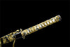 Handmade Spring Steel Full Tang Real Japanese Katana With Golden Wave Pattern Style