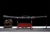 Handmade Manganese Steel Full Tang Real Japanese Katana With Black Leather Sheath