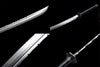 Handmade Manganese Steel Full Tang Real Japanese Katana With Black Leather Sheath