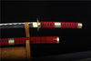 One Piece Roronoa Zoro Sandai Kitetsu Katana Handmade Carbon Steel Anime Katana With Sheath Wrapped Rope Red