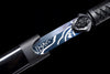 Handmade Spring Steel Full Tang Real Japanese Katana With Blue & White Line Style