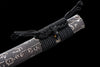 Handmade High Manganese Steel Full Tang Real Japanese Katana With Hieroglyphic Leather Sheath Clay Tempered